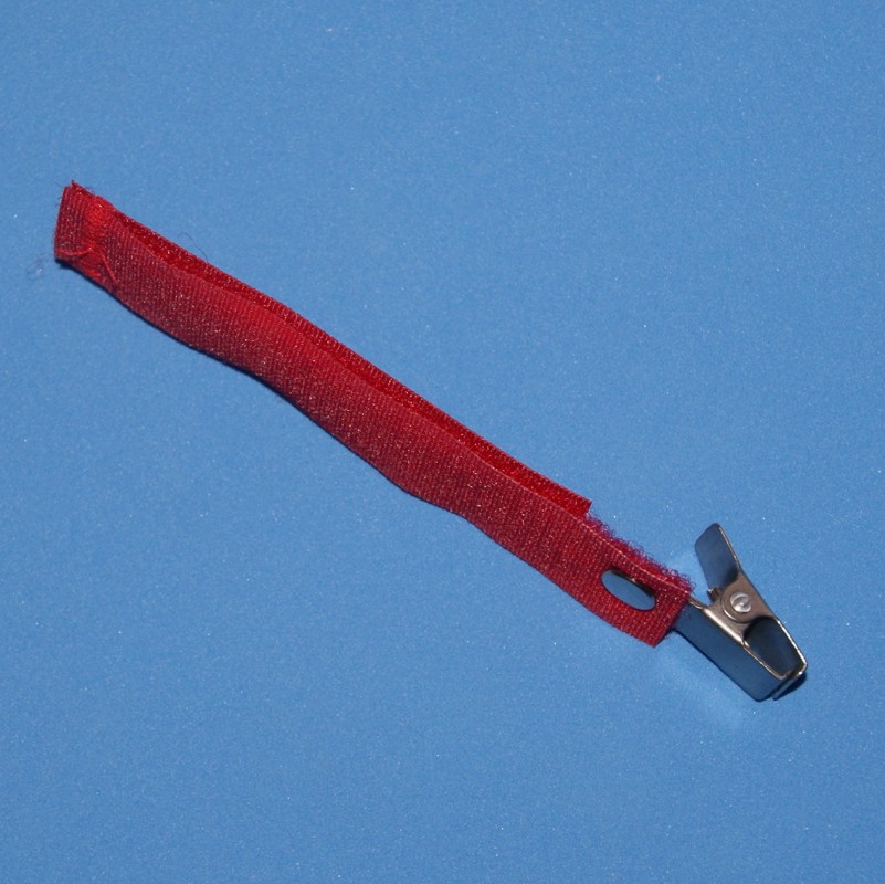 Schlauchhalter OP-Fix rot mit Clip, rostfrei 9,5 x 20 mm (25 Stück)